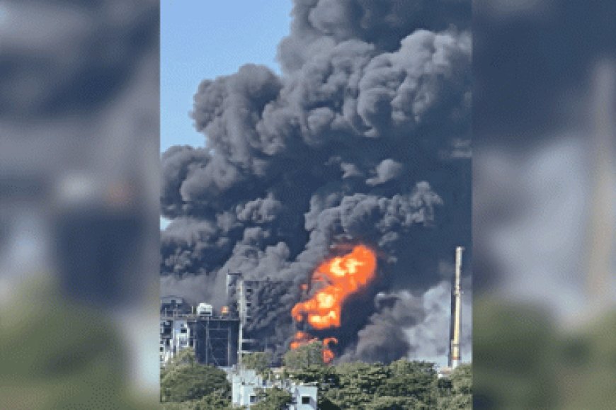 नासिक की रसायन कंपनी में विस्फोट के बाद लगी आग