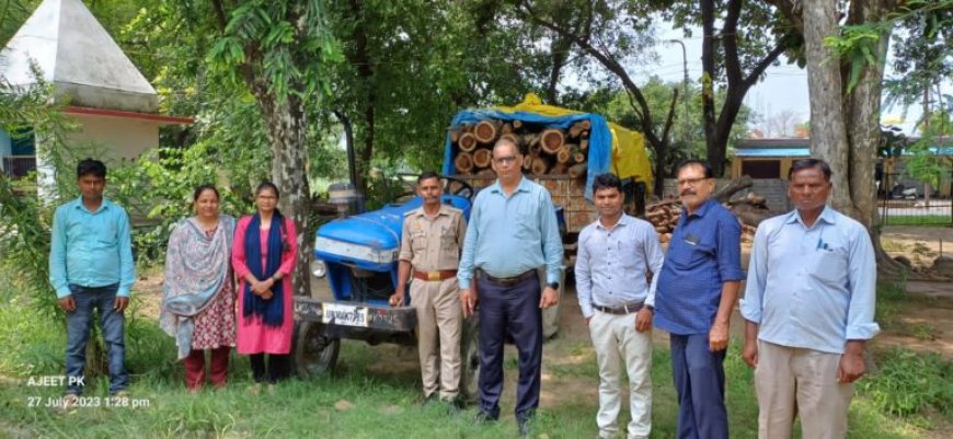 हरी और प्रतिबंधित लकड़ी का कटान जारी, एक ट्रैक्टर ट्राली हरी शीशम की लकड़ी पकड़ी गई