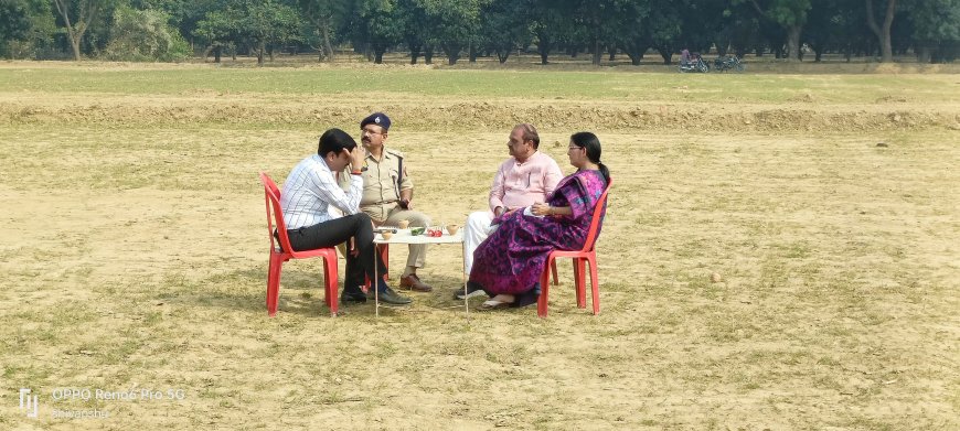 राज्य मंत्री ने डीएम और एसपी के साथ किया मुख्यमंत्री की जनसभा स्थल का निरीक्षण