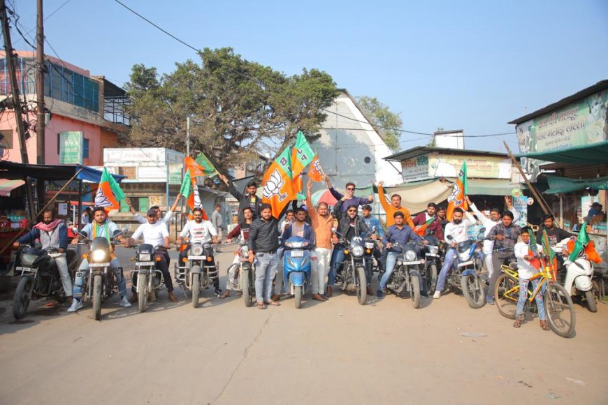 भारतीय जनता युवा मोर्चा वृन्दावन मंडल ने मंडल सशक्तिकरण अभियान के अन्तर्गत निकाली गई बाइक रैली