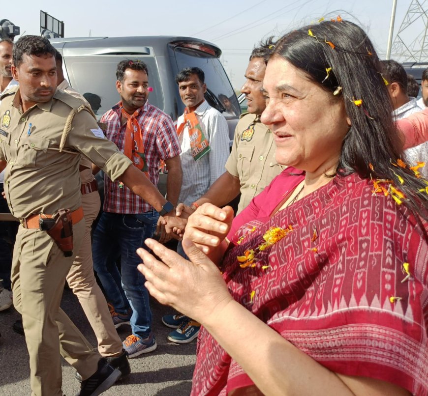 सुल्तानपुर: वरुण गांधी की मां को बेटे के टिकट कटने का नहीं दुःख: सुल्तानपुर में बोली मेनका गांधी, मैं भाजपा में हूं ख़ुश, 10 दिन के हैं दौरे पर पहुंची 