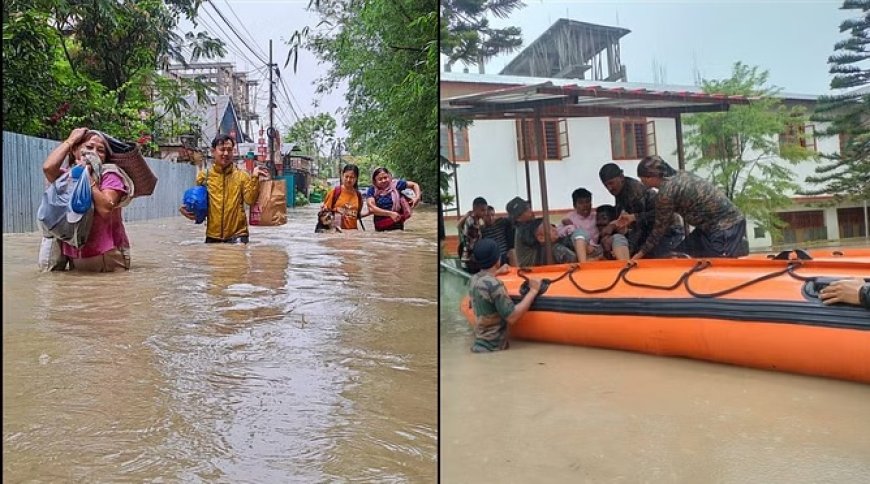 भारी बारिश के कारण मणिपुर में तबाही का मंजर