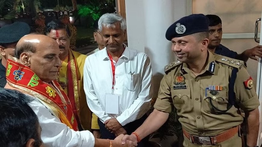 मथुरा: रक्षा मंत्री राजनाथ सिंह मथुरा आए, सैन्य कर्मियों के साथ करेंगे योग