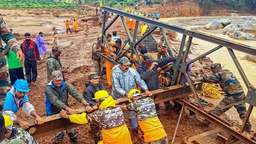 वायनाड भूस्खलन में अब तक 300 से अधिक मौतें, छठे दिन भी राहत व बचाव कार्य जारी