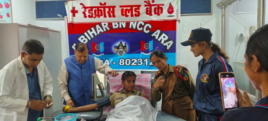 TEN NCC CADETS OF 5 BIHAR Bn DONATED BLOOD VOLUNTARILY