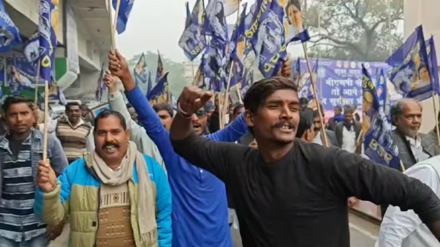 'बाबा साहेब का अपमान, नहीं सहेगा हिन्दुस्तान' BSP कार्यकर्ताओं ने शाह के खिलाफ किया प्रदर्शन