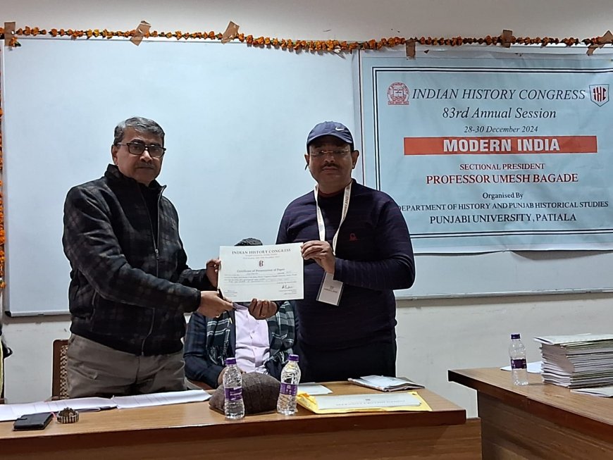 Dr. AMRITANSHU READ OUT RESEARCH PAPER AT INDIAN HISTORY CONGRESS AT PUNJABI UNIVERSITY, PATIALA