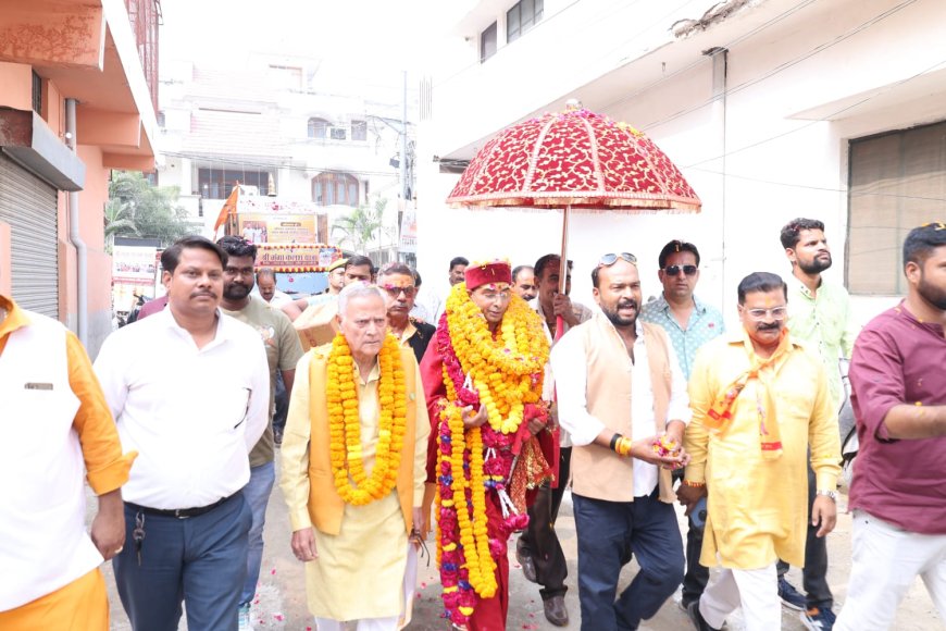 गंगोत्री धाम के प्रमुख रावल श्री शिव प्रकाश महाराज श्री का गुना आगमन